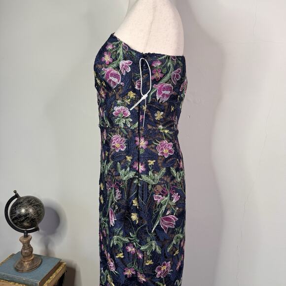 NWT Marchesa Notte Sheath Dress Alexis Floral Embroidered Size 6 Formal Romantic - Picture 8 of 16